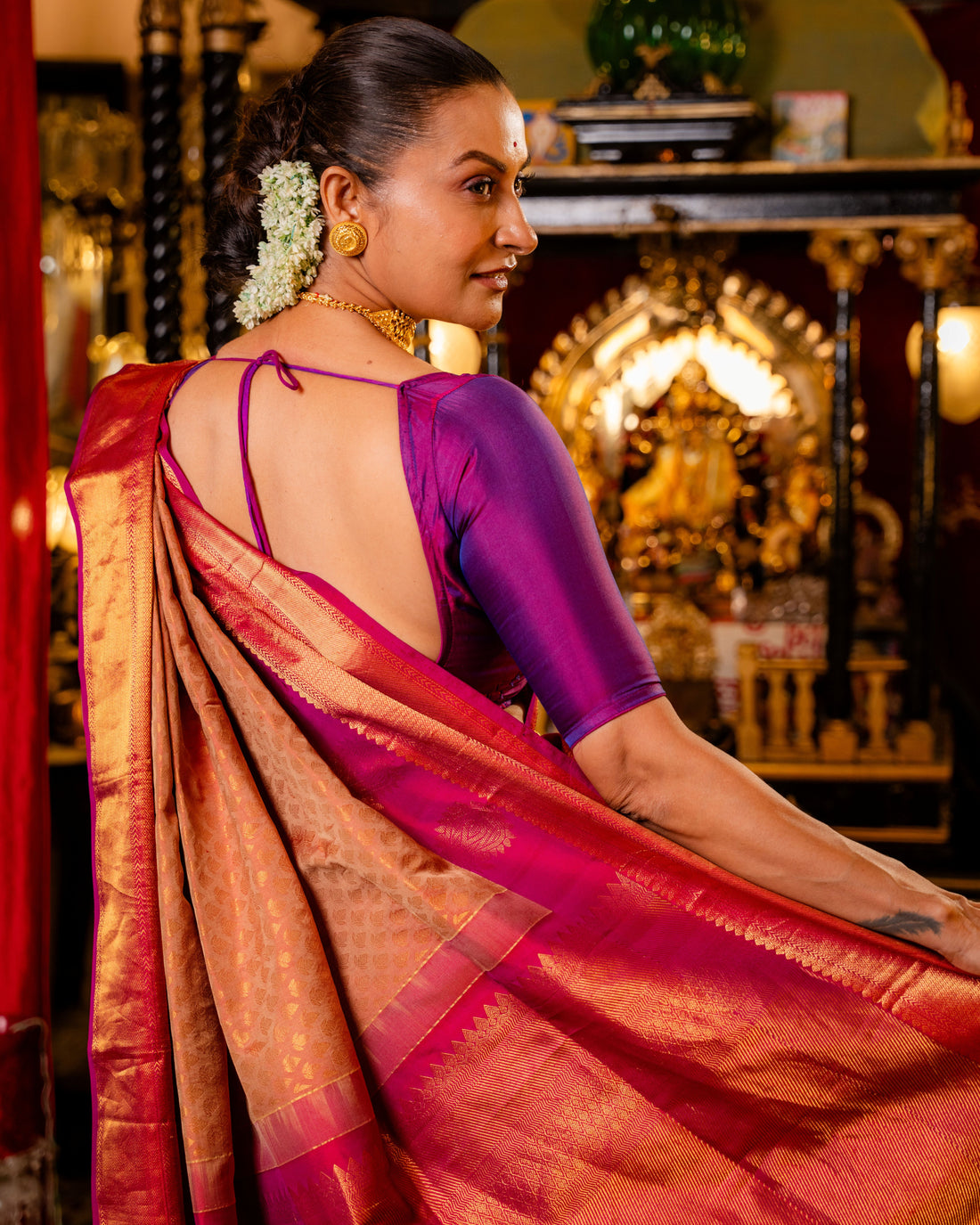 The Maharani Pure Silk Handwoven Gadwal Saree
