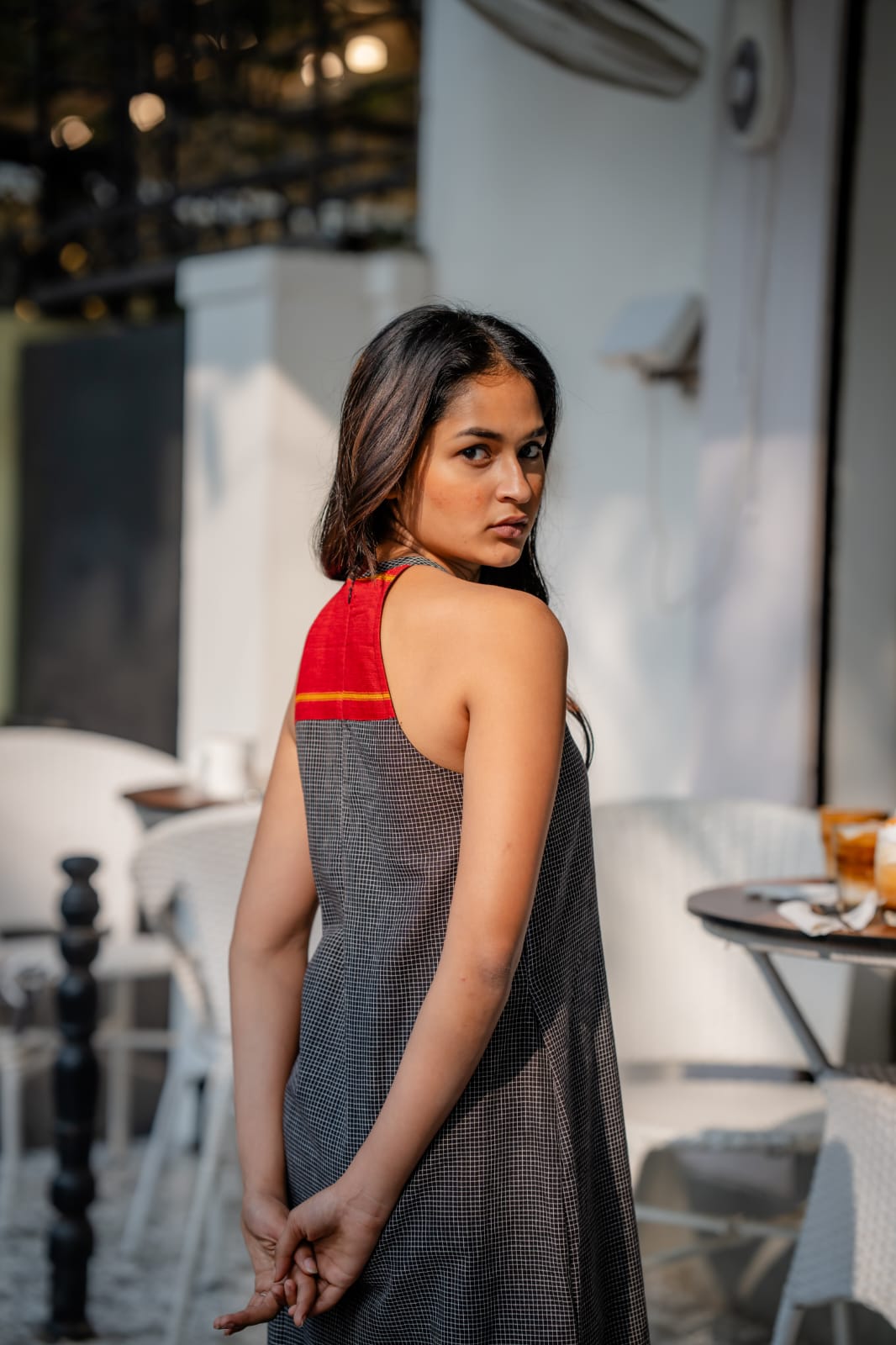 Midnight Mustard Patteda Anchu Cotton Dress