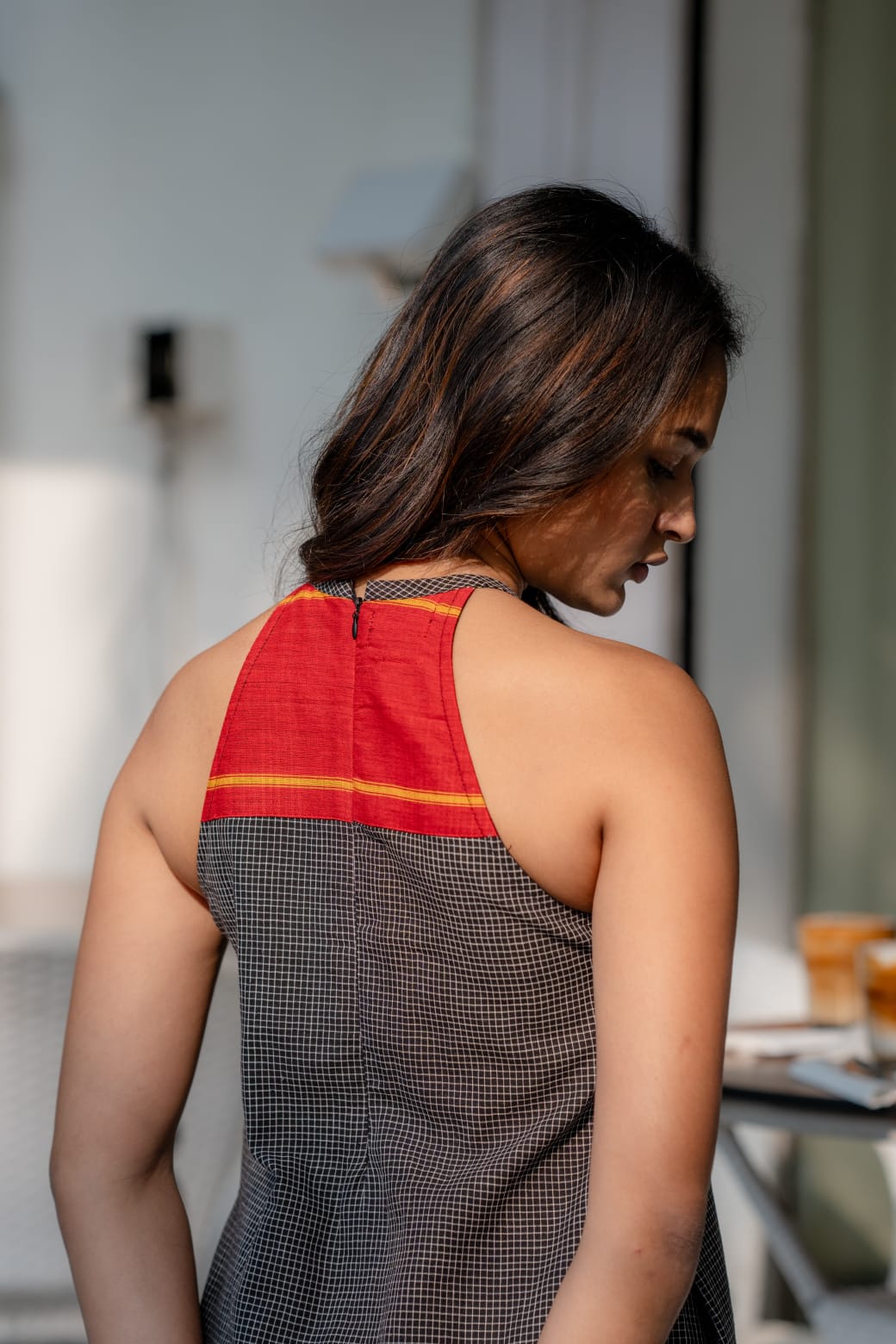 Midnight Mustard Patteda Anchu Cotton Dress