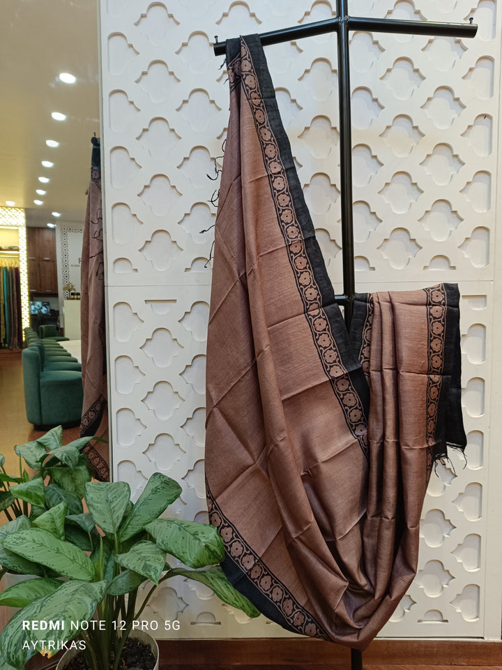 Pure Tussar Handwoven Border Dupatta