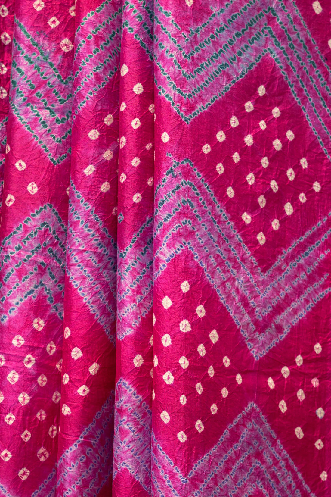 Pink Pure Katan Silk Shibori Bandhej Saree