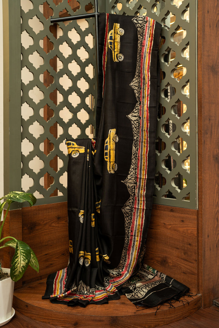 Kolkata Heritage Batik Pure Katan Silk Saree