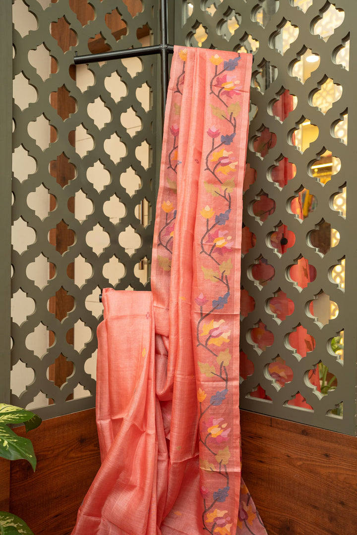 Kamalini Needlework Jamdani Tussar Saree