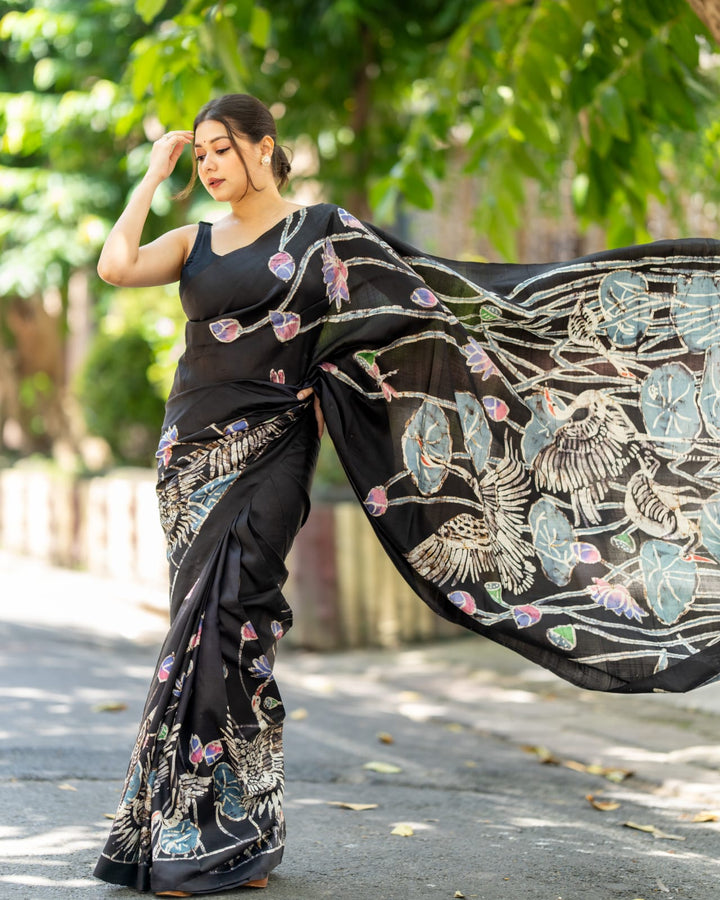 Pure Silk Hand Batik Saree