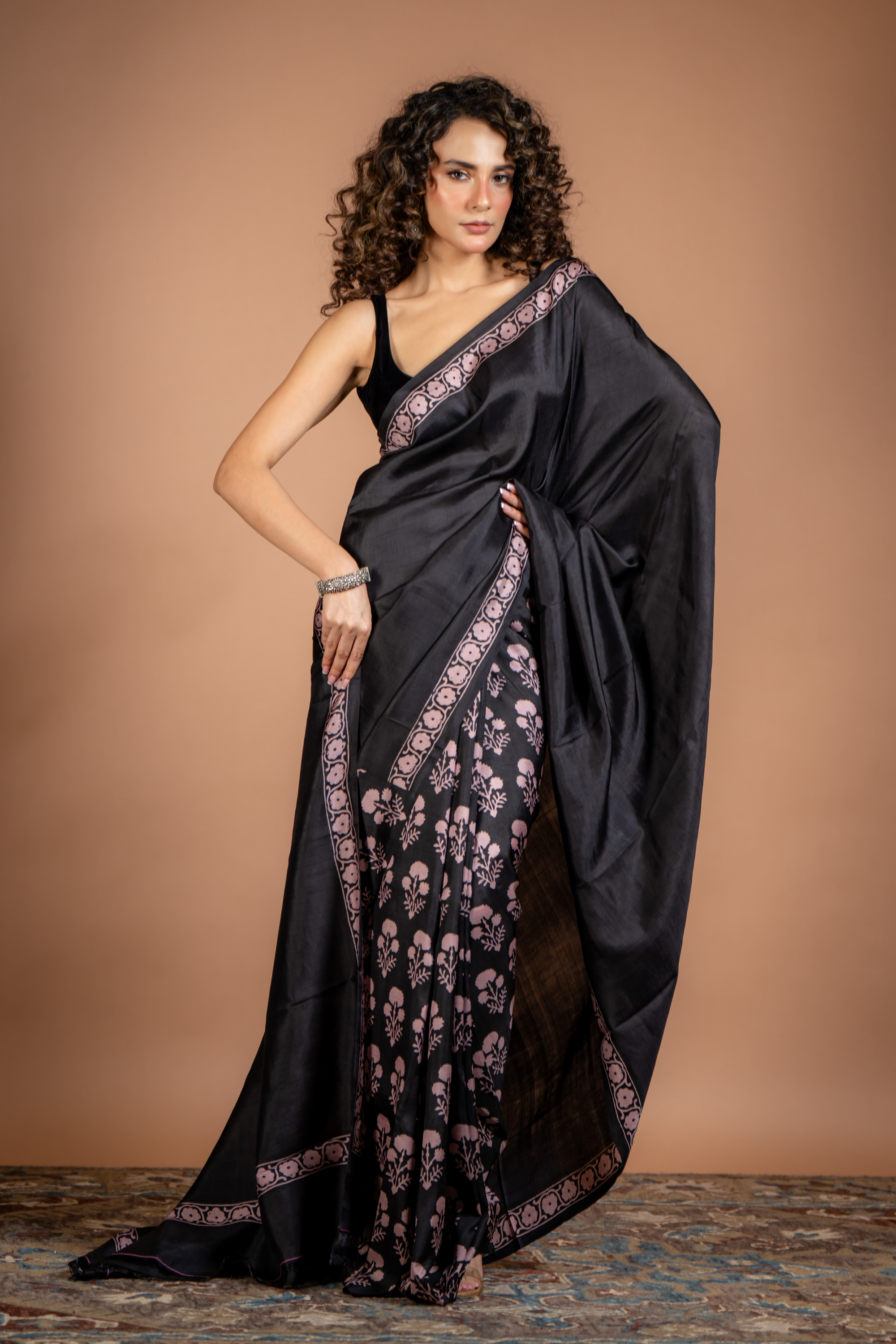 Midnight Bloom: Modern Design Meets Luxurious Silk