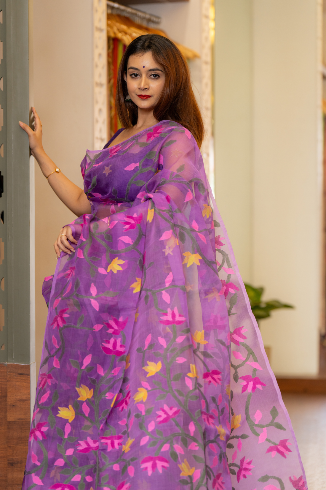 Violet Meadow: The Airy Grace of Sheer Woven Florals