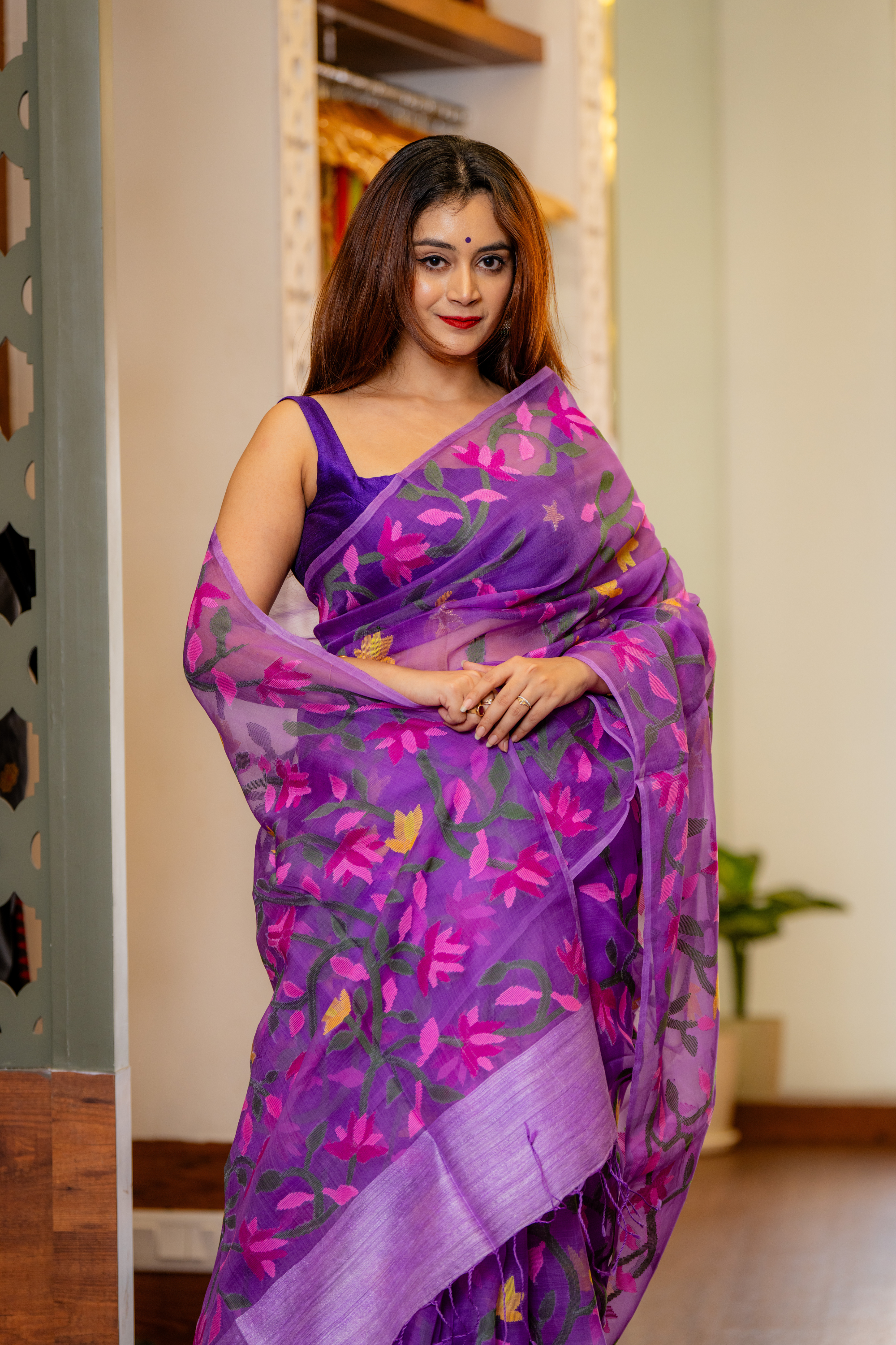 Violet Meadow: The Airy Grace of Sheer Woven Florals