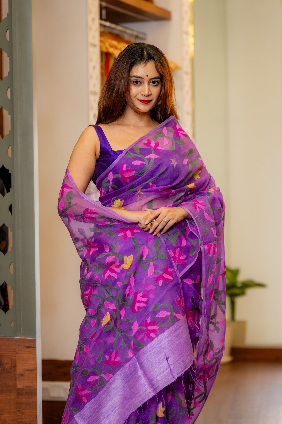 Violet Meadow: The Airy Grace of Sheer Woven Florals