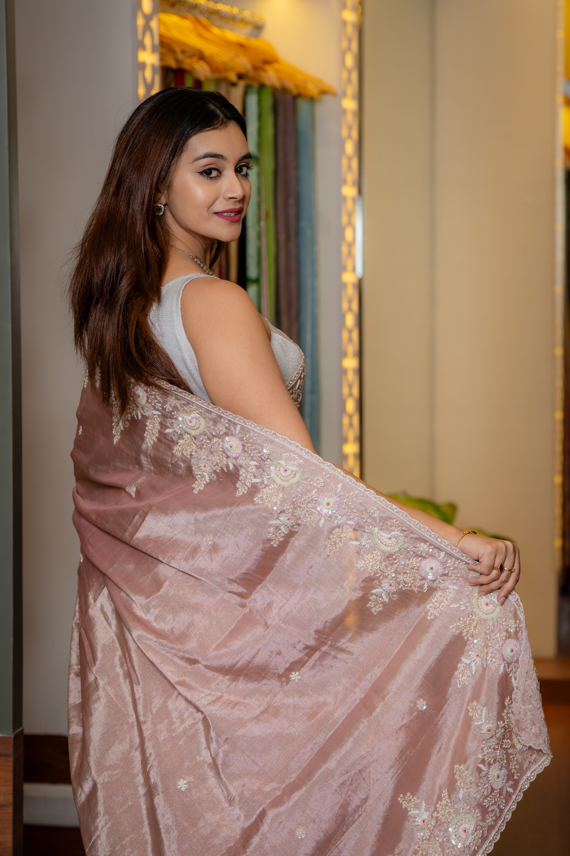 Rose Blush: Hand-Finished Silk with Ethereal Detail