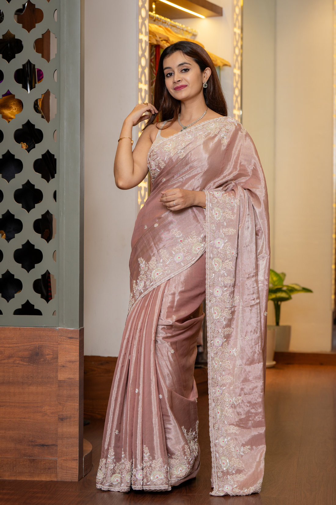 Rose Blush: Hand-Finished Silk with Ethereal Detail