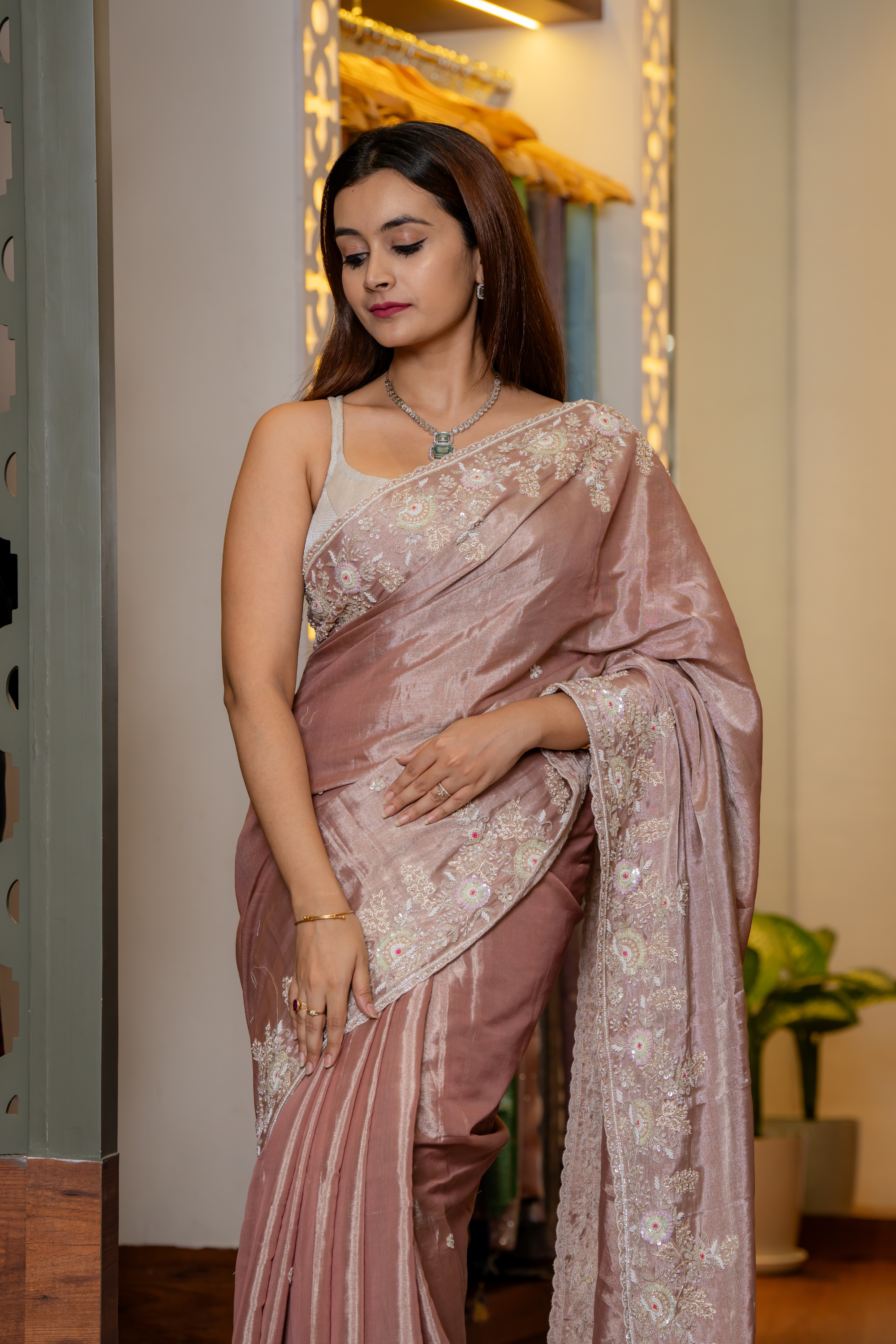 Rose Blush: Hand-Finished Silk with Ethereal Detail