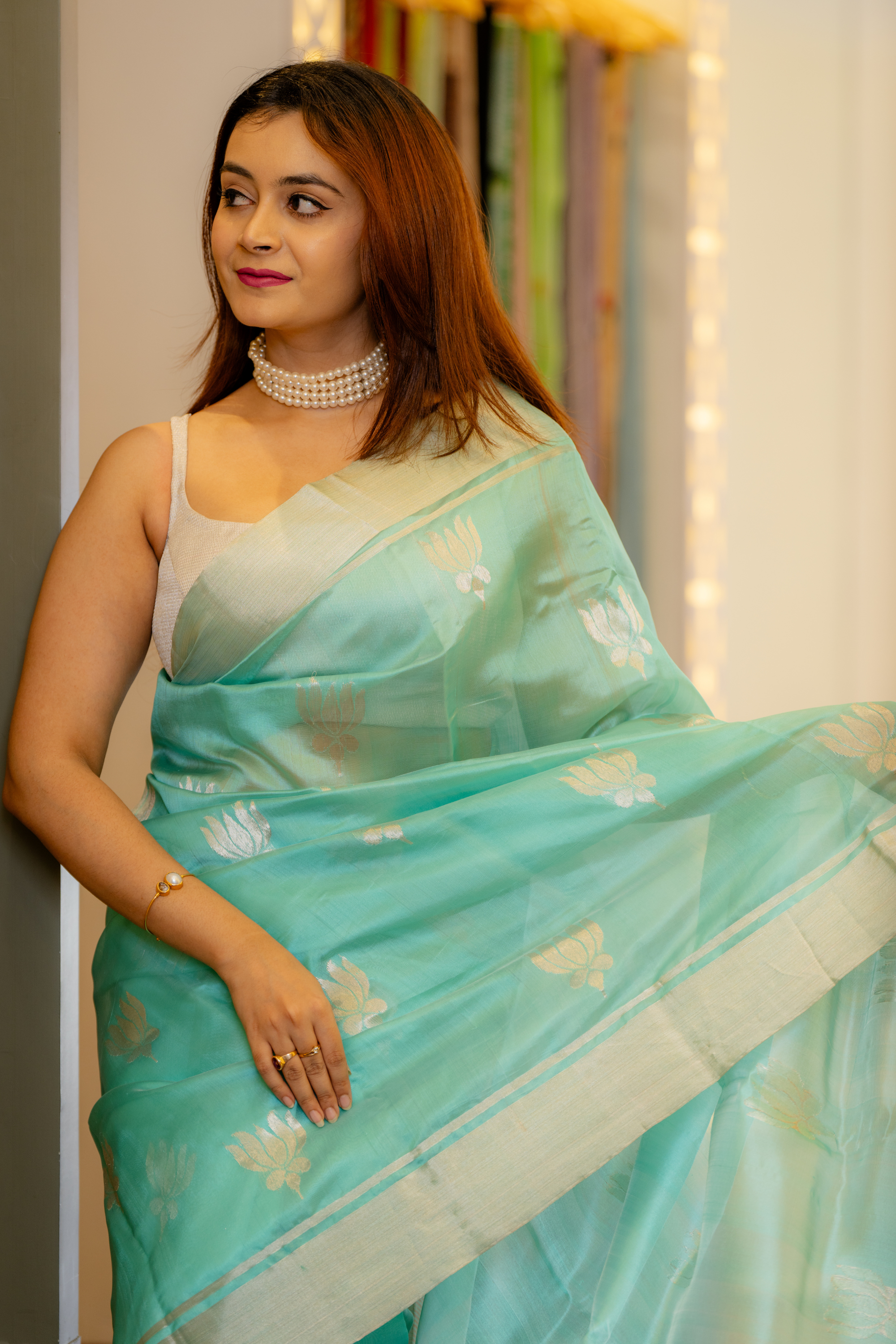Aquamarine Sheer Silk: Floating Elegance and Modern Grace