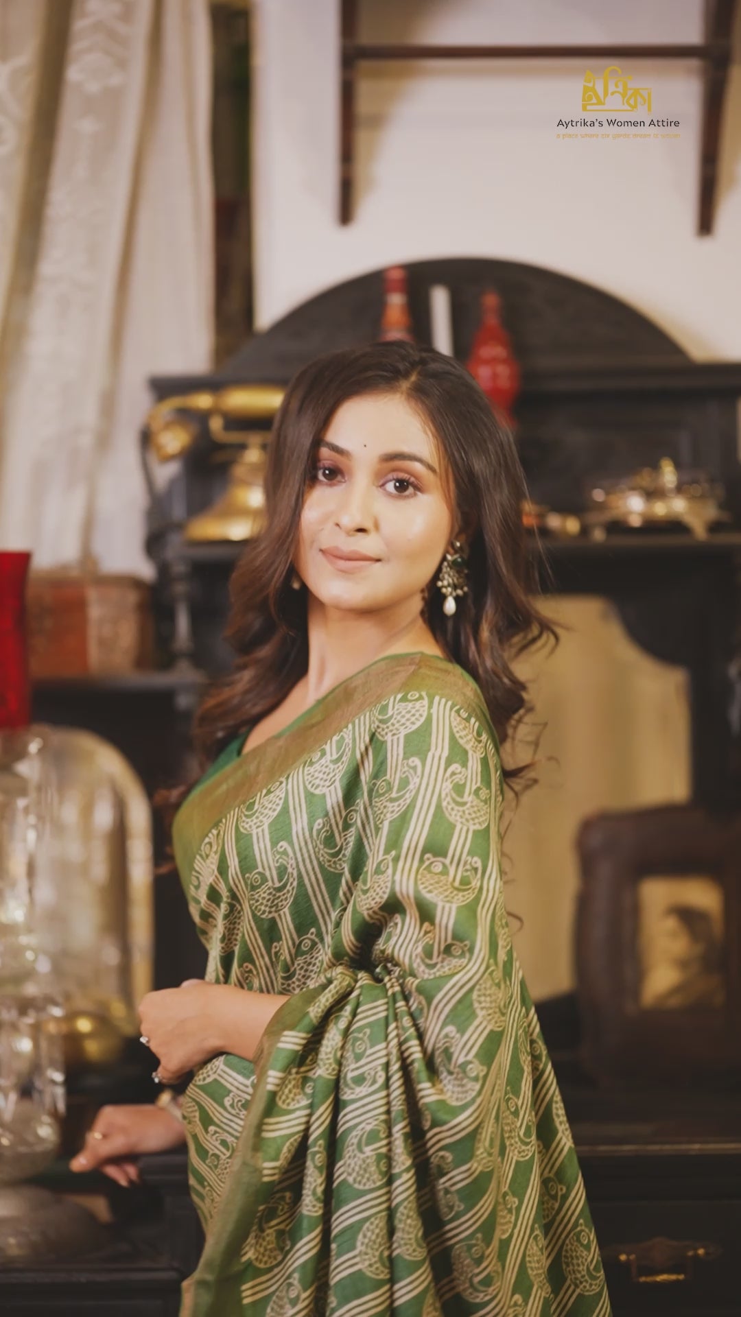 Zari Bordered Pure Tussar Hand Block Printed Saree