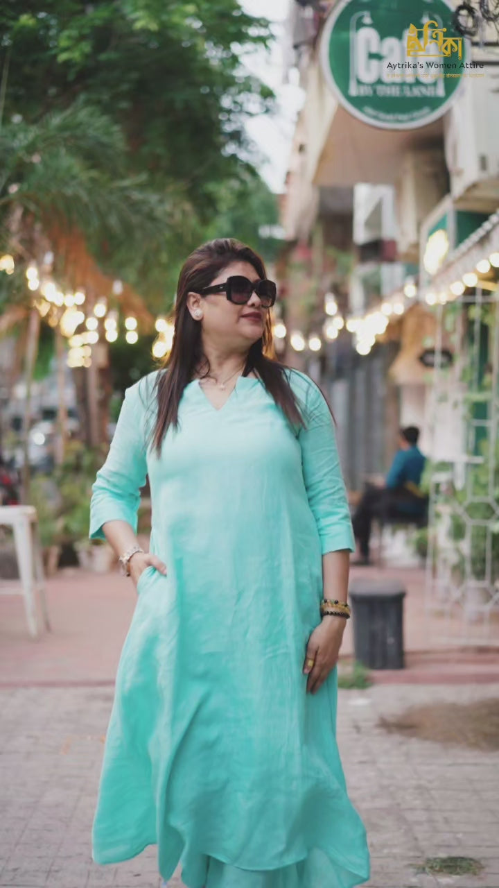 Aqua Mist Cotton Dress